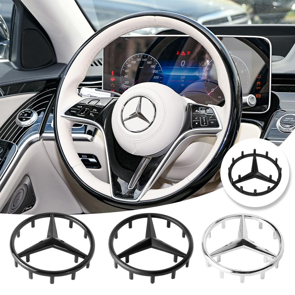 52/58mm Car Steering Wheel Badge Decorative Stickers For Mercedes Benz Amg X156 W204 W205 W203 W211 W212 W169 GLC CLK C260 EQC