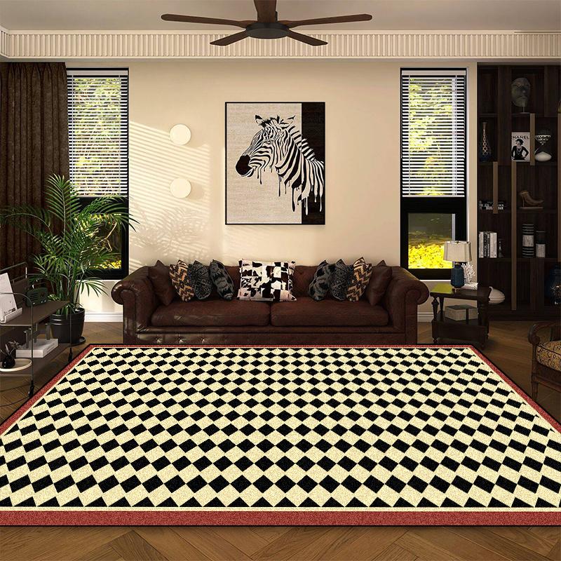 

European Luxury Carpet Geometric Pattern Short Velvet Rugs for Living Room Sofa Area Bedroom Non-slip Floor Mat Decor 60*90cm