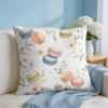 Macarons and Floral Cushion Cover Short Plush Soft DoubleSided Printing Pillow Case Cozy Sofa Bedroom Home Decor Gift