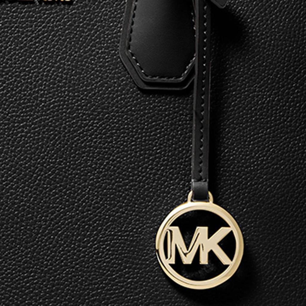 Michael Kors MK Mercer Classic Solid Color Commuter Accordion Tote Bag Large Women Handbags Black 35T2GM9S3L-BLACK