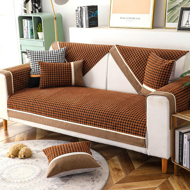 Sofa Cushion Four Seasons Universal Nordic Simple Chenille Non-Slip Cushion Cover Cloth Sofa Cover Slipcover