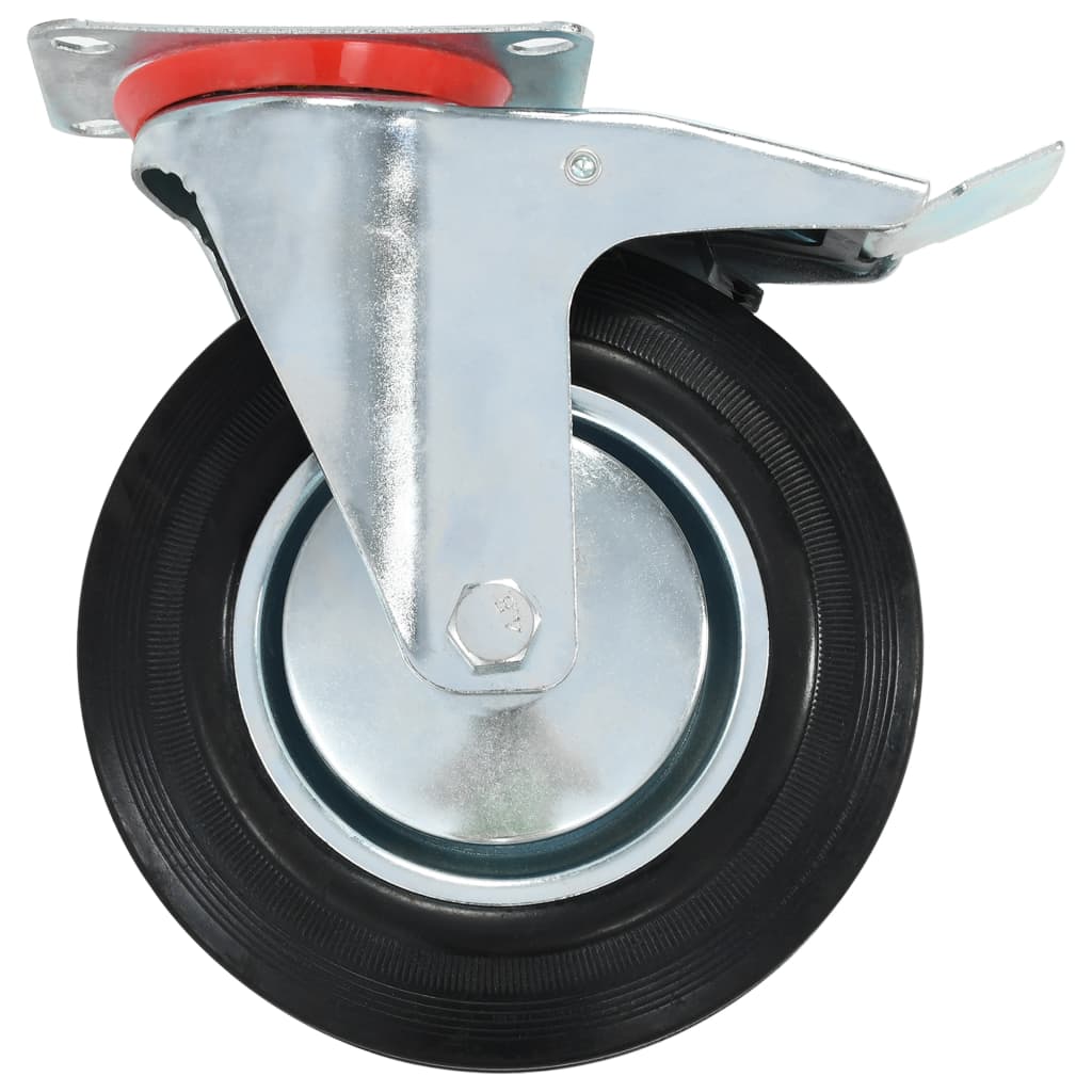 Swivel Casters with Double Brakes 4 pcs 200 mm