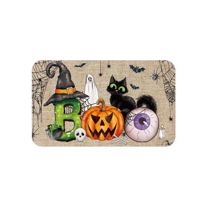 1PC Cartoon Halloween Decoration Floor Mat Restaurant Entrance Retro Mat Home Entrance Mat Bathroom Floor Mat Home Decoration
