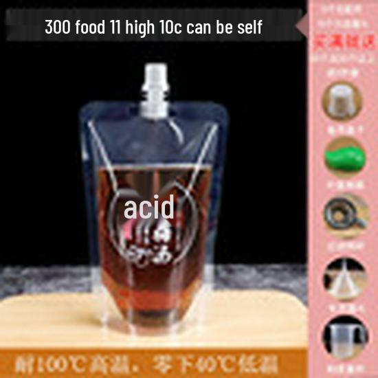 Disposable Transparent Spout Bag for Soy Milk, Chinese Medicine, Soup, or Beverages - Self-Standing and Convenient for Takeaway