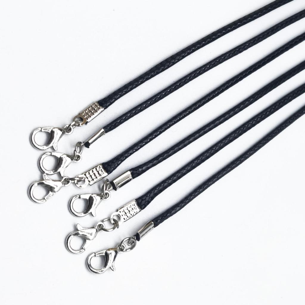 Black Leather Necklace Pendant Rope Accessories