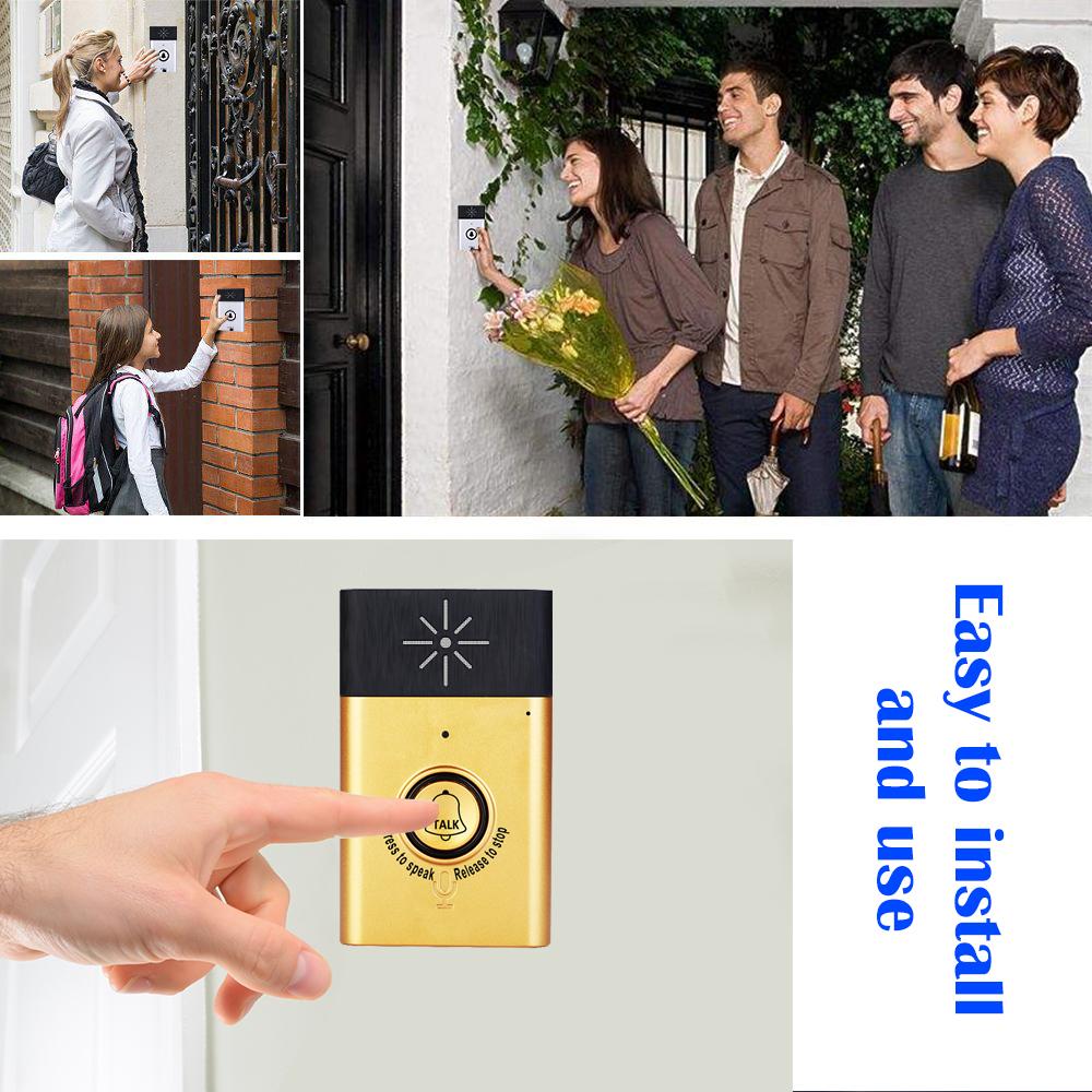 Wireless Voice Intercom Doorbell 2 way Talk Monitor with 1*Outdoor Unit Button 1* Indoor Unit Receiver Smart Home