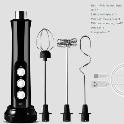 3 In 1 Wireless Rechargeable Electric Milk Frother Foam Maker Handheld Foamer High Speeds Drink Mixer Coffee Frothing Wand