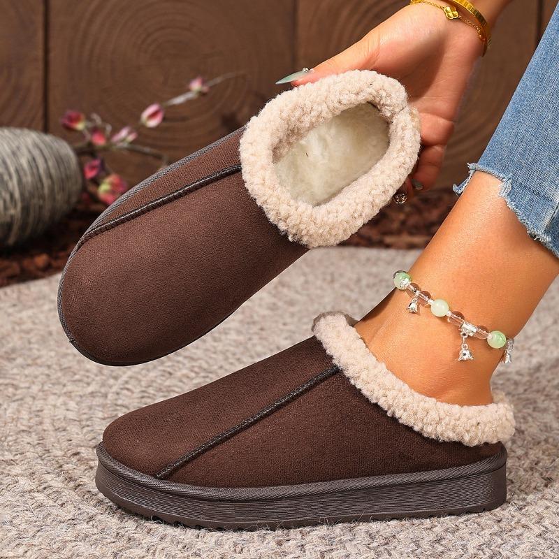 

Ленивый человек в сноубутсах Новая женская обувь с закрытым носком Хлопковые тапочки на толстой подошве 39 кофейный