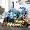 Custom Name Truck Theme Printed Blanket - Perfect for Couch, Bed, Travel & Outdoor Use | Machine Washable, Cozy & Durable.