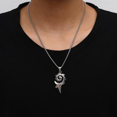 Men's Vintage Tribal Pendant Necklace Silver Stainless Steel Hip Hop