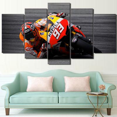 Modern Canvas Painting Framework HD Print Wall Art Pictures 5 Pieces Sports Motorcycle Racing Poster Living Room Home Decoration No Frame