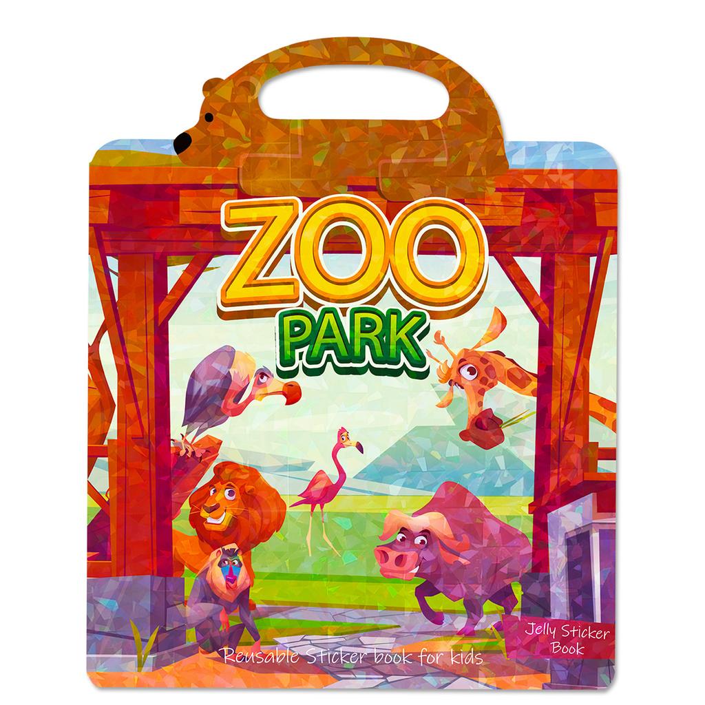 Children's DIY Zoo Animal Cognition Early Teaching Repeated Posting Concentration Cultivation Quiet Book Jelly Sticker Book
