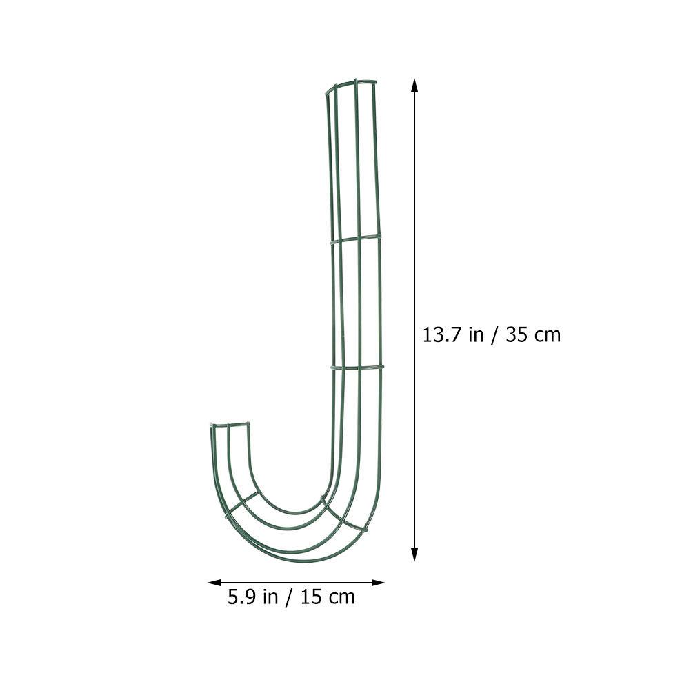 2Pcs J-Shaped Candy Cane Wreath Frame Iron Metal DIY Christmas Wreath Ring for Indoor Outdoor Decor Holiday Party Crafting