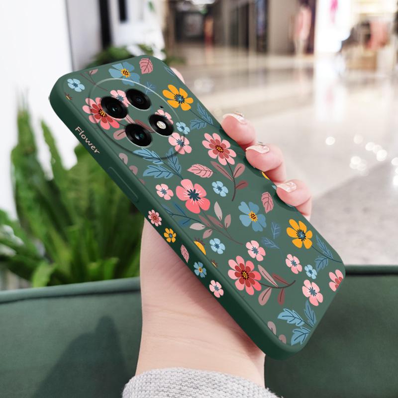 Flowerstalk Flower Phone Case For Oneplus 15 15R 13 13R 12 12R 11 10 10T 9R 9RT 9 8T 8 7T Pro Liquid Silicone Cover