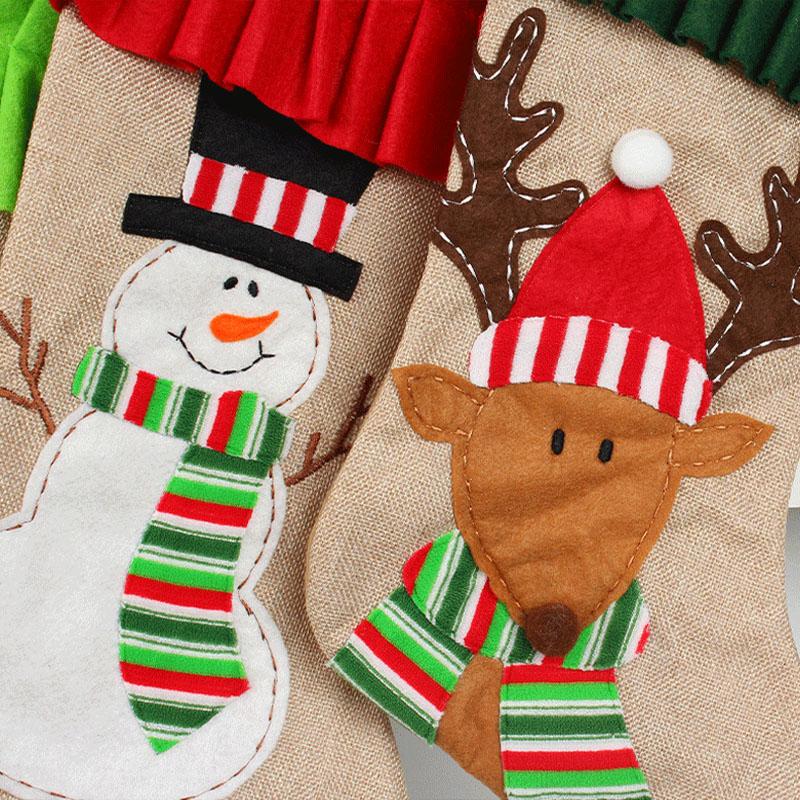 Weihnachten Süßigkeiten Tasche Weihnachten Baum Hängen Socken Santa Elch Strümpfe Dekoration Geschenke Socken Anhänger Festival Dekoration