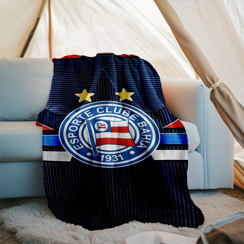 1PC Esporte Clube Bahia Design Printed Soft Flannel Blanket Throw for Adult Bedroom Living Room Sofa Camping Travel Fan gifts Christmas Gifts