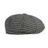 Men Newsboy Cap Retro British Style Octagonal Flat Caps Vintage Breathable Plaid Berets