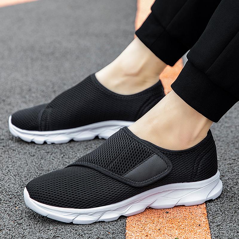 Fashion Sneakers Men Orthopedics Wide Feet Swollen Walking Casual Shoes Thumb  Adjusting Soft Comfortable Light Man Shoes Black