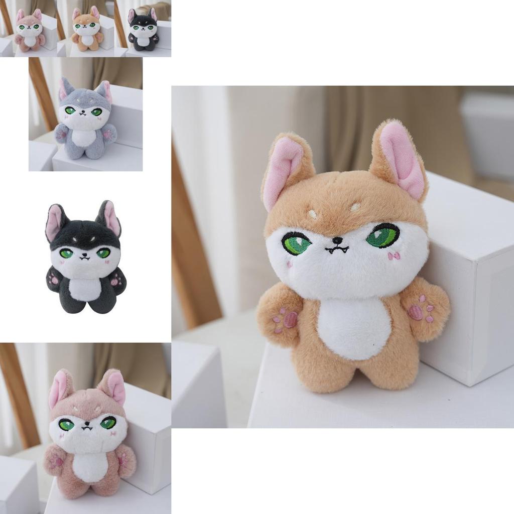 Trendy Cartoon Fox Plush Keychain Fluffy Cute Wolf Doll Bag Accessory