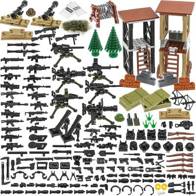 Ylutex 214-Piece Military Weapon Pack Accessory Kit Toy SWAT Team Building Blocks Toy Army Equipment Gear Set with Accessories Compatible with Key