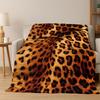 Luxurious Leopard Tiger Print Beast Fur Flannel Blanket Soft Warm Throw Blanket for Bedroom Living Room Bed Travel Camping Gift