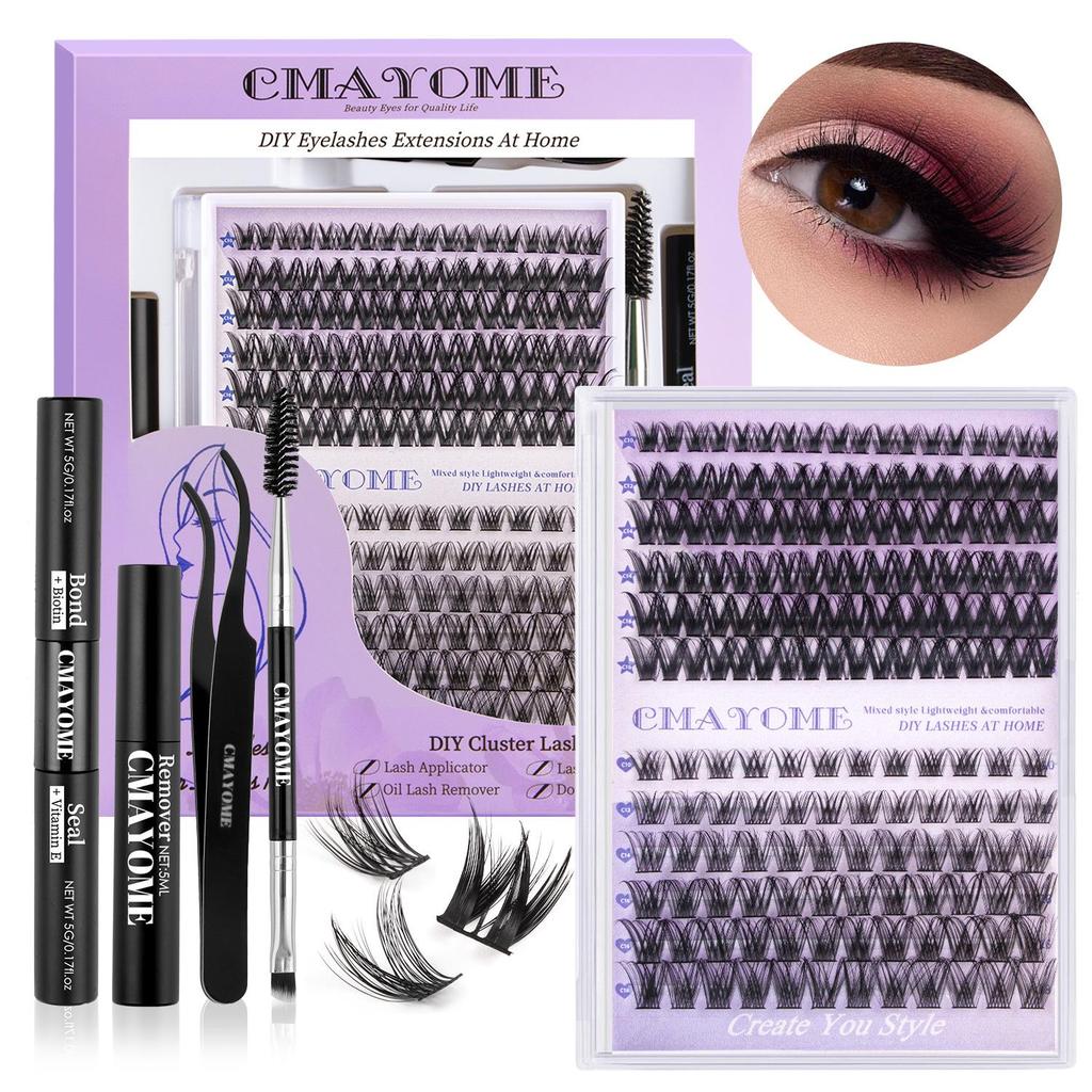 European & American Style Natural Fluffy False Eyelash Set, Single Cluster, Large Capacity Eyelash Extensions