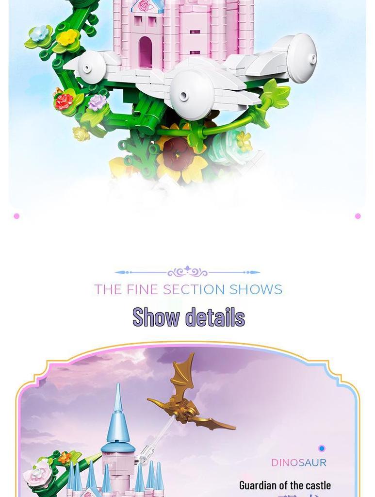 ZheGao Sprout Bear Building Blocks Girl's Castle Music Box Gift