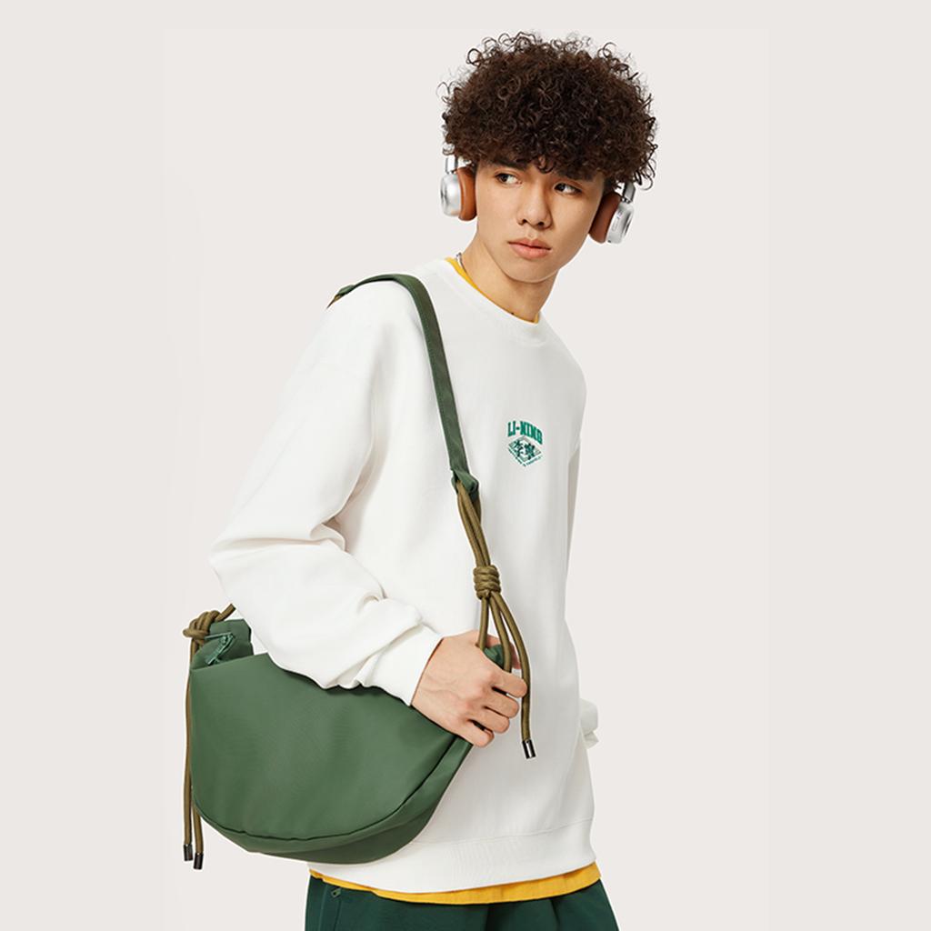 Li Ning Comfortable Casual Round Neck Sweatshirt Men Tops Off-White AWDU609-1