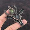 Prehnite Pendant Copper Wire Wrapped Pendant Handmade Cow Face Pendant Wire Wrap Gemstone Jewelry Ethnic Pendant Copper Jewelry Gift For Her