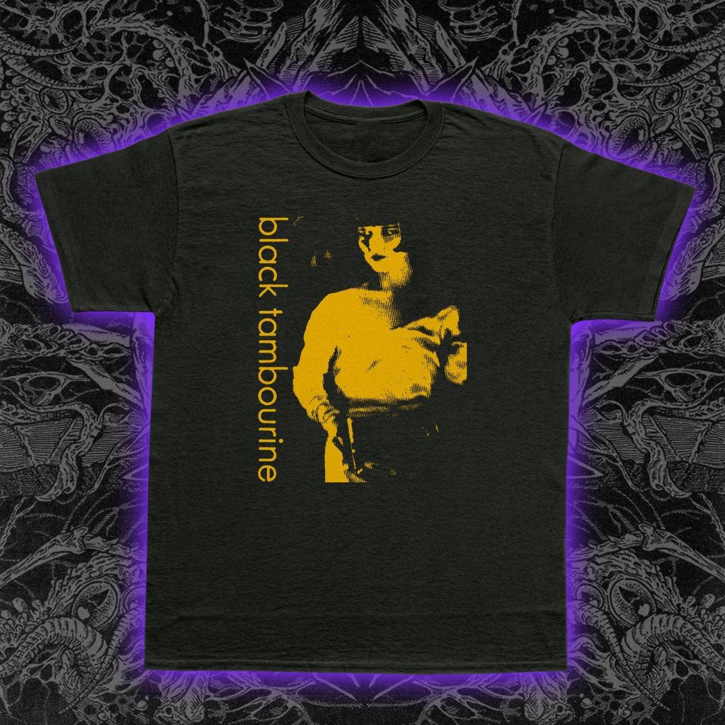 Schwarzes Tamburin T-Shirt Indie Pop Noise Pop Shoegaze Lo-Fi Slumberland S-5XL