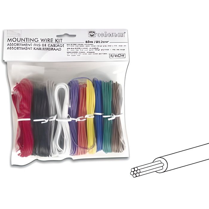 Assortiment fils de cablage - 10 couleurs - 60m