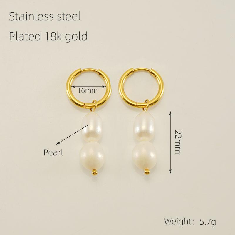 

Нержавеющая сталь модные французские жемчужные серьги титановая сталь 18-каратное золото индивидуальные универсальные легкие роскошные серьги для женщин