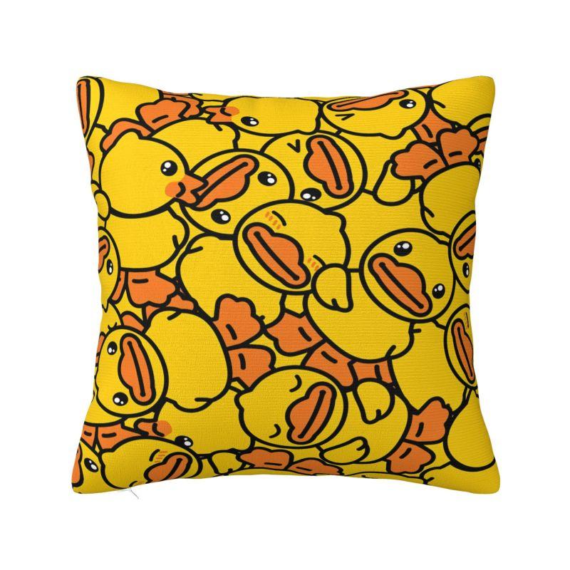 Custom Fashion Duck Anime Pattern Cushion Covers 40X40Cm Polyester Pillow Case For Car Square Pillowcase
