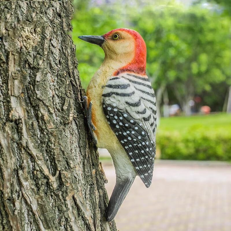 JNL Outdoor Resin Bird & Woodpecker Sculptures