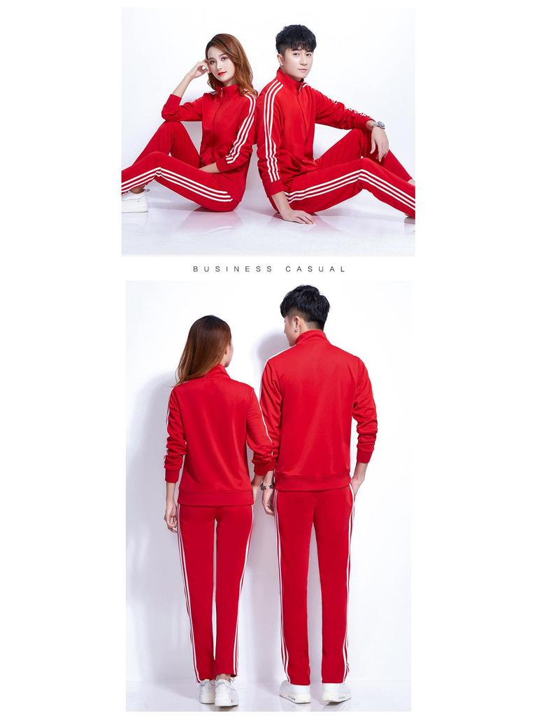 Men's Youth Stand-up Collar Sports Casual Set - Spring/Autumn Dance Team Uniform