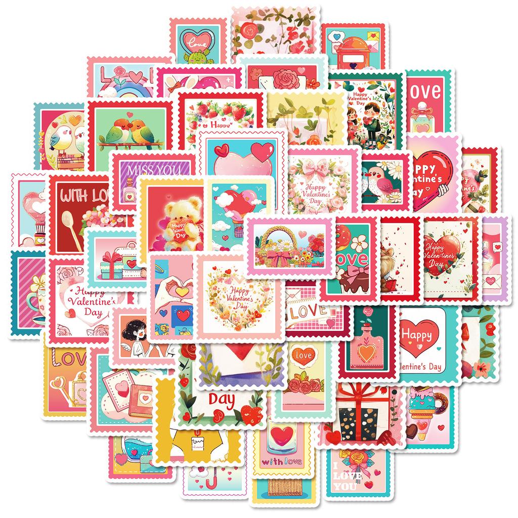 Premium 50 Pp Material Waterproof Stamp Decoration Stickers Retro Handbook Material DIY Suitcase Notebook