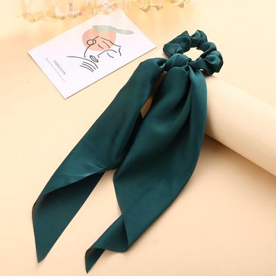 Satin Hair Scrunchie with Long Ribbon Bow Elegant Soft Fabric Hair Tie for Women and Girls Suitable for Various Hairstyles and Occasions