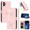 Glitzer Schmetterling Reißverschluss Veganes Leder Handyhülle Für Galaxy A07 4G / A06 5G / A06 4G, Kartenhalter Handgelenkschlaufe Stoßfeste Hülle