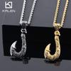 Retro Fish Hook Titanium Steel Pendant For Men, Personalized Stainless Steel Ocean Fish Hook Necklace With Jewelry