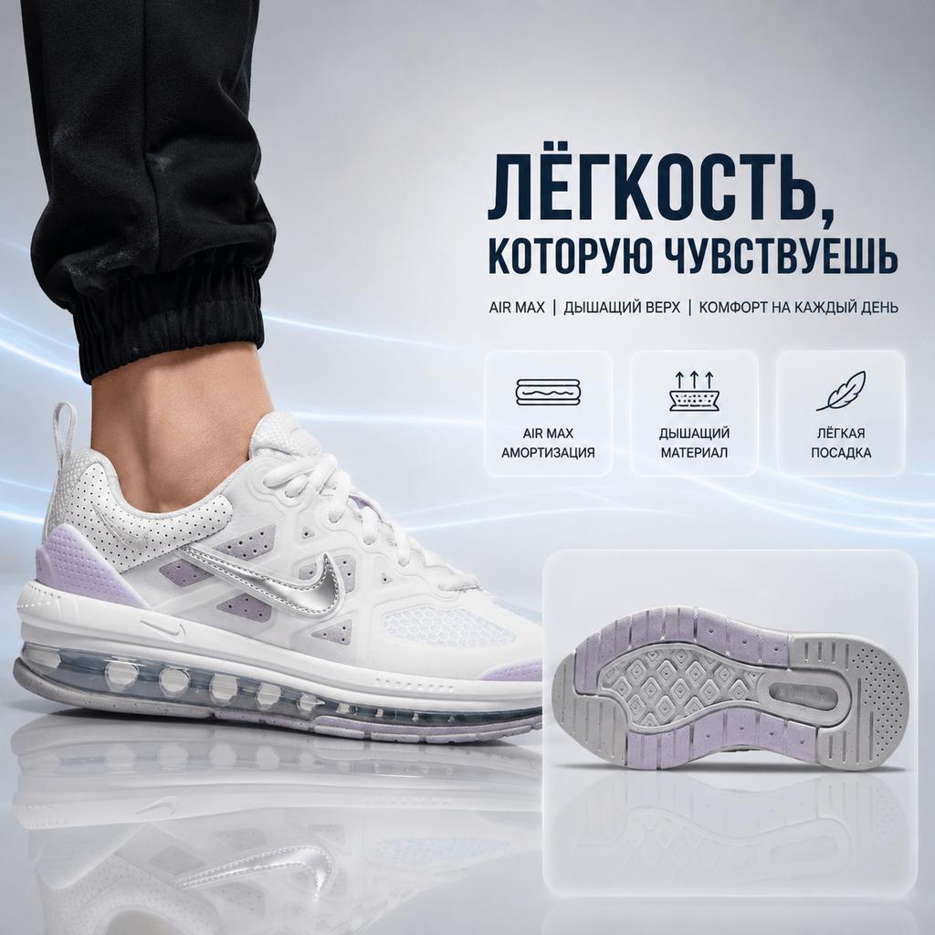 Nike Air Max Genome Retro Sportief Comfortabel Mode Stof Synthetisch Leer Lage Top Casual Hardloopschoenen Kinder sneaker Wit Lichtpaars CZ4652-102