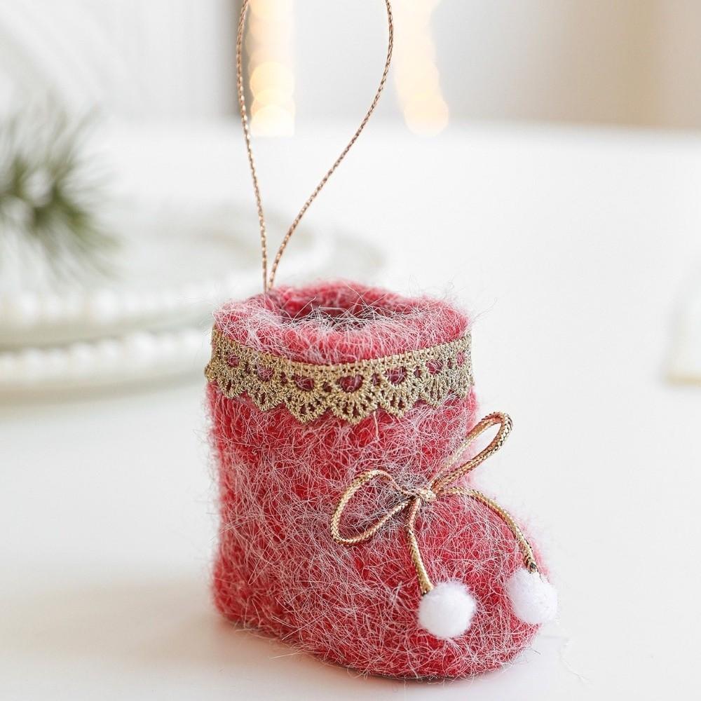 Plush Fabric Hanging Decoration Mini Mini Shoes Ornament Christmas Tree Pendant  Festive Home Decor