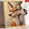 5D Pearl Painting Kit Framed with Clever Fox Portrait Sparkling Bead Art Canvas DIY Relaxing Craft for Wall Decor Gift Set Home Art