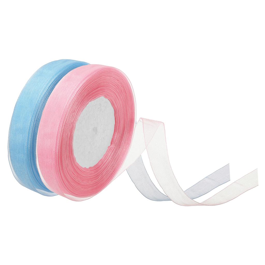 Organza Ribbon 100 Yard Gift Wrapping Ribbon for Bouquet Cake Invitations Card Decoration Home Decoration (50Yard/Roll) 0.6 Inch