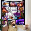 GTA VI Tapestry Wall Hanging, Grand Theft Auto 6 Poster Art, Gamer Wall Decor for Bedroom Living Room Dorm
