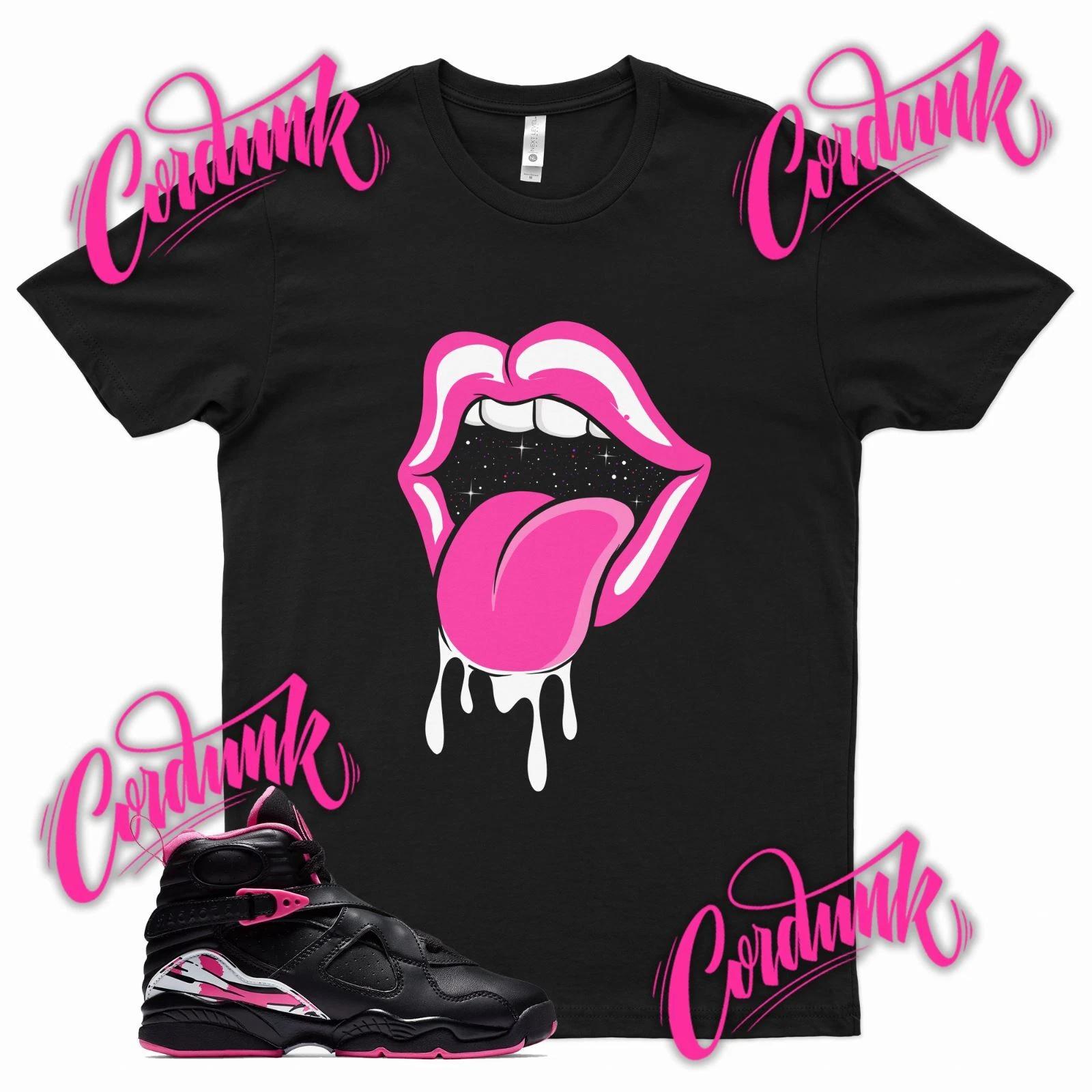 

Black DRIPPY MOUTH T Shirt for J1 8 Pinksicle Deadly Pink 5 7 12 Vivid Mid 3XL