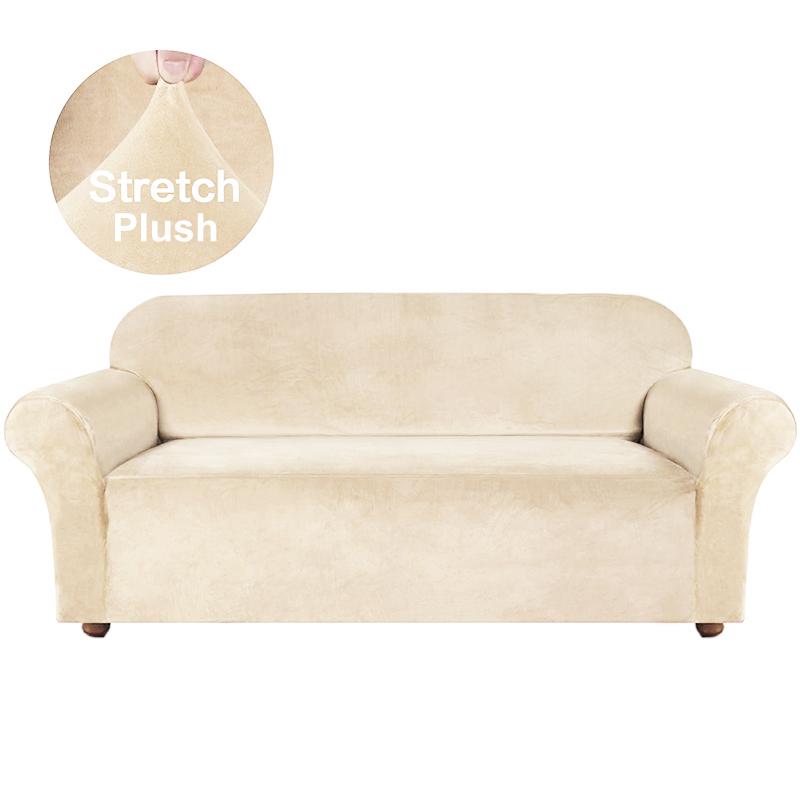 

Высококачественные плюшевые эластичные чехлы для диванов для гостиной, секционный угловой диван, чехол, эластичная защита для мебели, 1/2/3/4 места 1 Seat Sofa