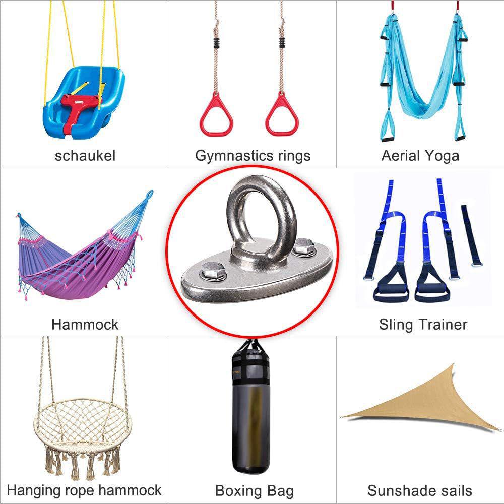304 Stainless Steel Swing Hook & Rotating Plate for Hammock & Yoga Chair