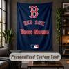 Personalized Wall Tapestry,Boston Red Sox Custom Text, Soft Fabric Wall Art For Indoor Decoration