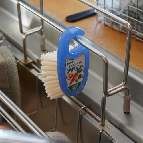 Azuma TK Kitchen Brush Clear, 2-Color Set, 12.5 X 7.5 X 5 Cm, Yellow and Blue, Easy-to-Use Palm-Sized