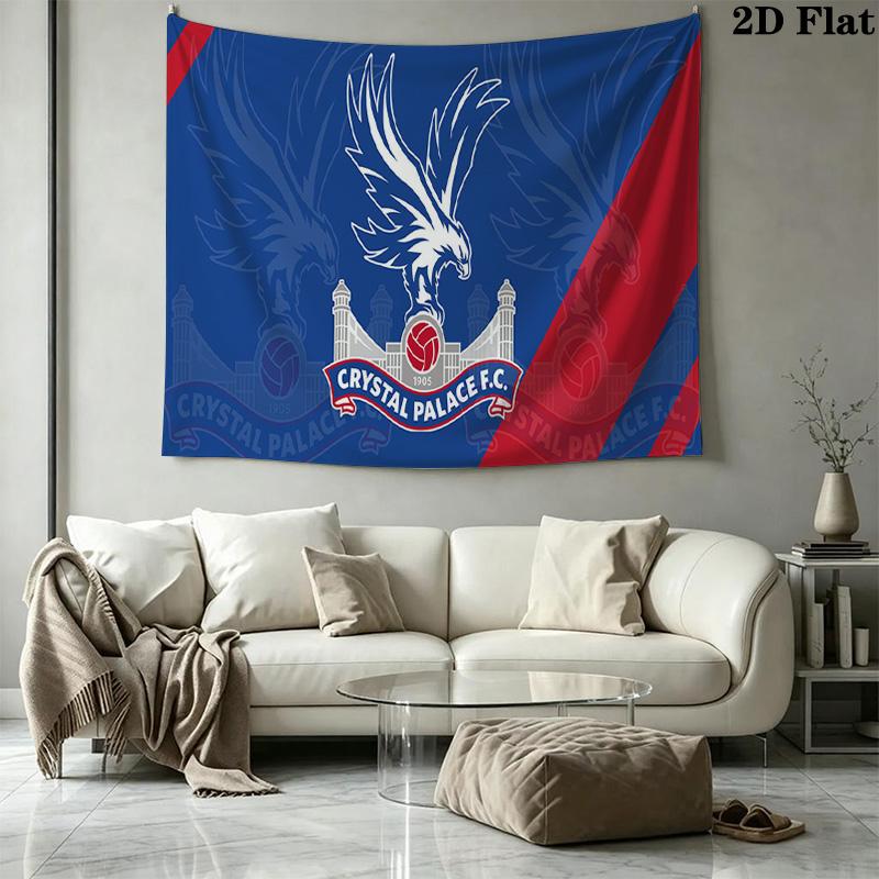 Tenture murale Crystal Palace FC Accrochage mural esthétique Couverture en tissu imprimé Tapisseries décoratives pour chambre à coucher salon Décoration d'intérieur